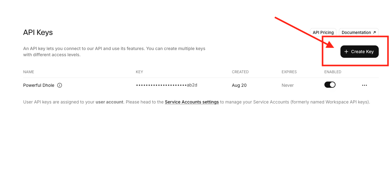 Create New ElevenLabs API Key